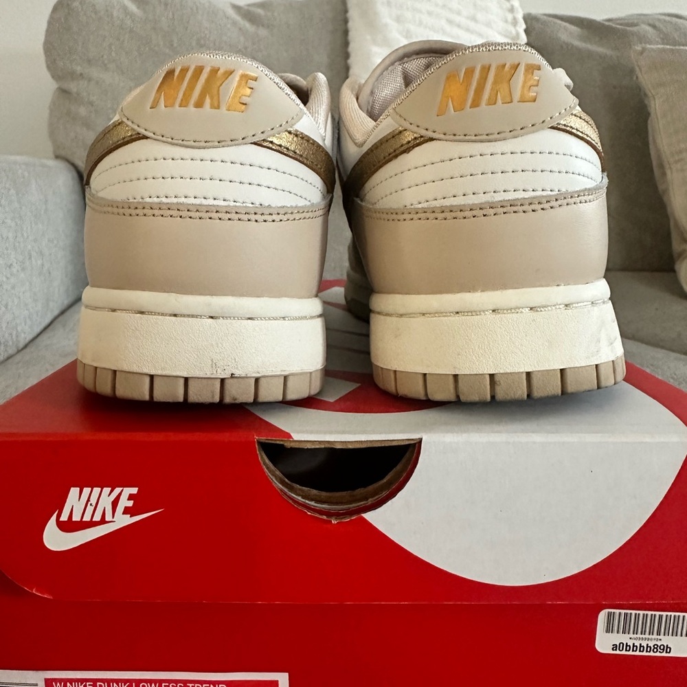 Nike Beige and Gold Dunk Low Sneakers - Picture 5 of 8